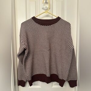 Striped Brown and White Sweater